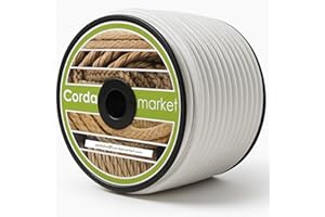 CORDAMARKET Goma Elástica, Cordón Elástico Resistente para Toldos Náutica Camping y Exteriores, Blanca , 8 mm × 50 m