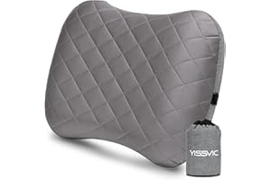 YISSVIC Camping Pillow for Sleeping Inflatable Pillow Travel with Removable Cover for Neck Lumber Support Backpacking Pillow Travel Air Pillows for Camping Hiking Backpacking Airplane Flight