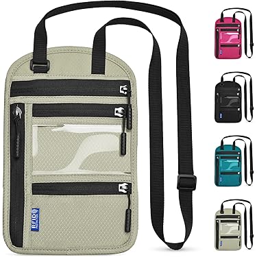 Portefeuille De Cou, Léger Voyage Porte-Passeport De Cou Portefeuille Multi Fonction Blocage Portefeuille De Cou