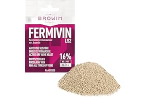 ‎BROWIN Browin 400320 Universelle, aktive getrocknete Weinhefe FERMIVIN– für Weiß-, Rot-, Rosé- und Schaumweine – bis 16% Alkohol, ideal für den „Neustart der Gärung“, für 10-35 L Cuvée, 7 g.