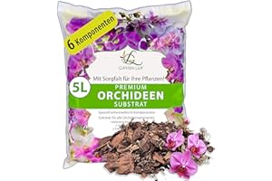 Garten Lux Terreau pour orchidées de qualité supérieure - 5 l - 6 composants - Substrat pour orchidées pour une croissance saine et un soin optimal de vos plantes d'orchidées - Substrat idéal pour