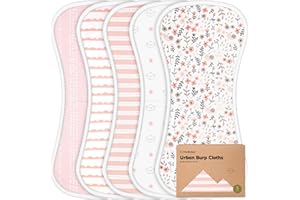 ‎KEABABIES Bio Spucktücher Baby für Baby Junge und Mädchen - 5er Pack ultra saugfähiges Mulltücher Baby - Unisex Moltontücher Baby - Mullwindeln Spucktücher - Spucktuch Baby (Sweet Charm)