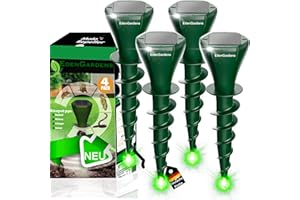 EdenGardens 4er Pack SOLAR 'MOLE Repeller Maulwurf Vertreiber bestes Mittel gegen Wühlmäuse & Maulwurf - Maulwurfschreck Maulwurf vertreiben (4er Set)