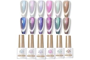 BORN PRETTY Esmalte Semipermanente Ojo de Gato Cat Eye Magnético brillante Glitter, Kit uñas Semipermanentes Pintauñas Soak Off UV LED Gel Nail Polish Nail Art Manicure Salon DIY at Home