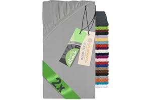 Emily´s Check Juego de 2 sábanas bajeras ajustables para parque y manta para gatear, 100 x 100 cm, color gris plateado