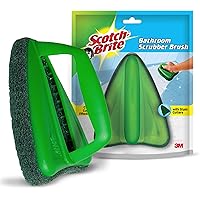 Scotch-Brite Bathroom Brush with abrasive scrubber for superior tile cleaning (Green)