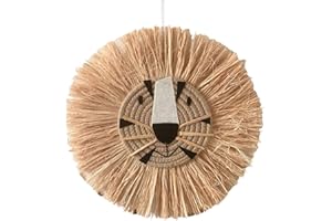 MagiDeal Paille ronde tenture décor tête pendentif fil en coton tapisserie Lion tigre pour chambre chambre d'enfant maison ornement, ré