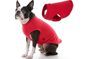 Gooby Rozciągliwa polarowa kamizelka dla psa na zimną pogodę, XL, czerwona