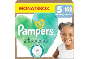 ‎PAMPERS Pampers Harmonie Windeln Größe 5, 152 Windeln, 11kg-16kg, sanfter Hautschutz mit 100Prozent Pampers Schutz