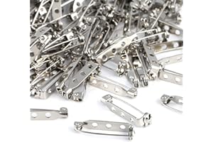 Kesote 200 Perno de Seguridad para Joyería Insignias Pasador Trasero de Joya Unidades Broche Clips Pasadores de Seguridad para Bricolaje, 25mm