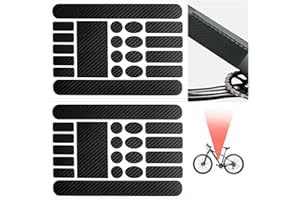 NUDFSY Bike Frame Protection Film - Mountain Road and Folding Front Fork Bicycle Stickers, 2 Pcs in Carbon Fiber Color