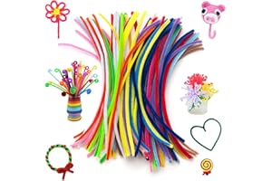 RSXING Pipe Cleaners for Craft, 100PCS Chenille Stems 30cm x 6mm Flexible Crafting Pipe Cleaners - Kids DIY Arts & Crafts for Christmas Tree Project Decoration (Multicolor)