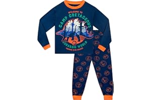 Jurassic World Chłopcy Piżama Camp Cretaceous Dziecięca Bielizna Nocna z Długimi Rękawami