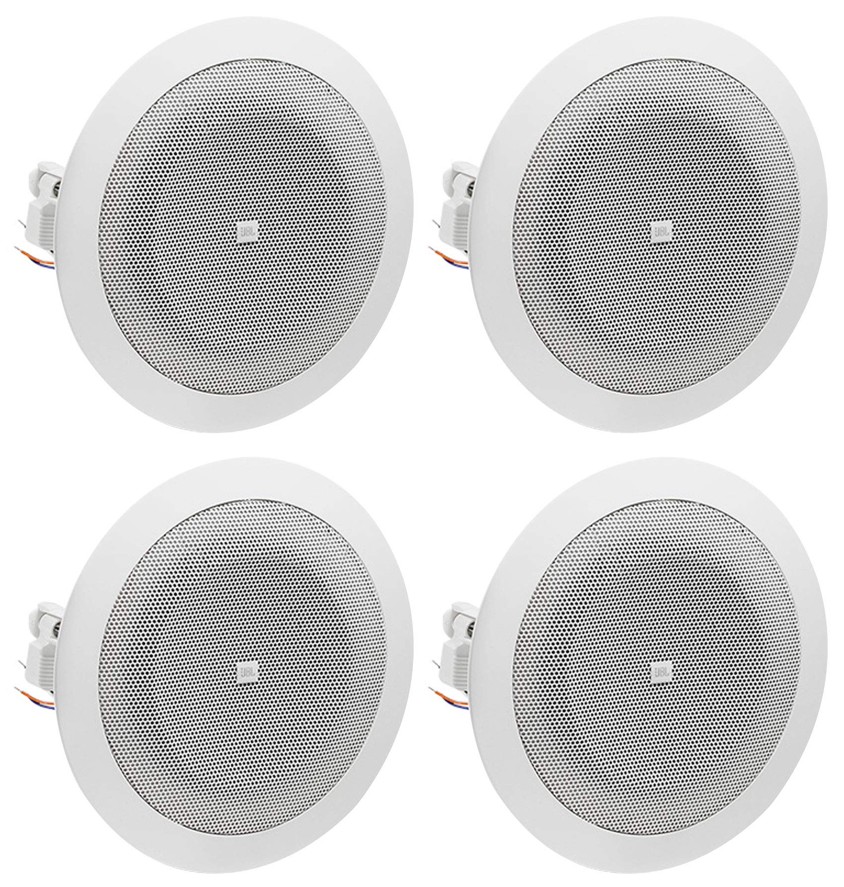 JBL 8124-4 Inch Full-Range In-Ceiling Loudspeaker With 70 Volt/100 Volt Taps (4 Pack), White