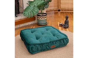 ‎DEKORIST Dekorist Bodenkissen, Cozy Sitzkissen Boden, Dekorative Boden Kissen Quadrat, Weich Dicker Stuhlkissen, Meditationskissen, Yogakissen, Ibiza, 12cm höhe, 56x56 cm, Grün