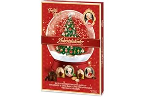 ‎REBER Reber Mozart Adventskalender – Adventskalender mit köstlichen Mozartkugeln aus Schokolade, Weihnachtskugeln mit Edelmarzipan & Nougat, die echten Reber Mozart Kugeln 480g