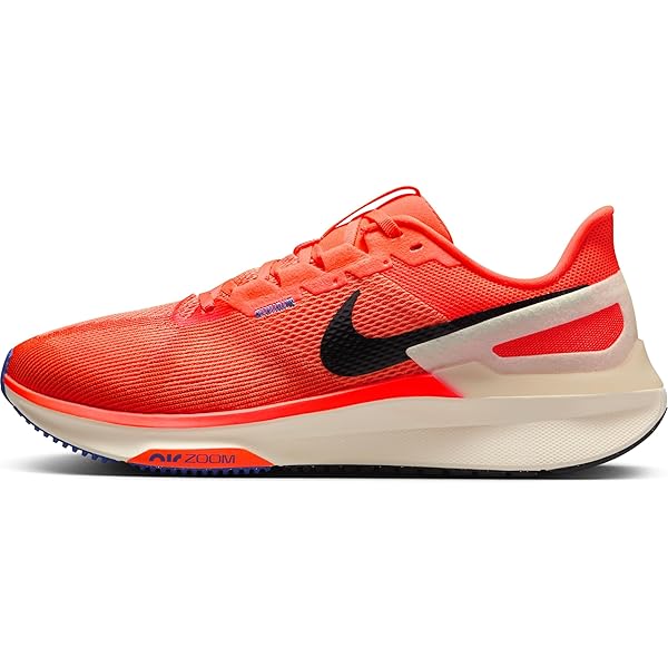 Nike Mens AIR Zoom Structure 25-White/Black-Laser Orange-Smoke