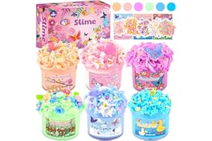 GEILEADER 6 Pack Cloud Pink Slime Kids, Slime kit for Girls Ages 8-12, Toys for Girls and Boys, for Kids Set Party kit Goodie Bag Stuffers, Girl Birthday Gift Cute Stuff