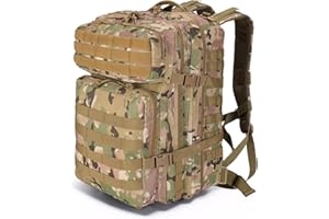 SHANNA 45L Military Tactical Backpacks, Large Capacity Hiking Camping Backpack, Waterproof Outdoor Sport Gym Travel Daypack Molle Army Rucksack 3 Day Bug Out Bag Survival Equipment for Men Women