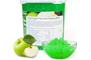 BODUO Green Apple Popping Boba for Bubble Tea (3KG), Bursting Boba Pearls Bubble with Real Fruit Juice For Shakes, Dessert, Smoothie | 100% Vegan & Glutenfree, No Artificial Colors