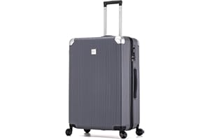 ATX LUGGAGE EST. 1991 ATX Luggage Large Suitcase Hard Shell on 4 Dual Spinner Wheels Super Lightweight ABS Hold Check in with Built-in TSA Lock (Pewter Grey, 110Liter)