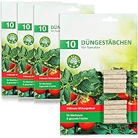 com-four® 40x Düngestäbchen für Tomaten, ausgewogener Tomaten-Dünger mit Langer Wirkungsdauer für hohe Ernten und…