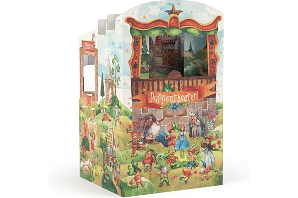 FOLDZILLA théâtre de marionnettes 0,75 x 0,70 x 1,25 m en Carton Jouet éducatif - Théâtre Contes de fées