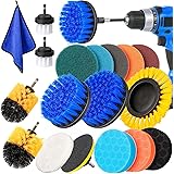 YOCOLE 20 Pezzi Spazzole per Trapano, Elettrica Drill Brush Set Rotante Power Scrubber per Pulizia, Spazzola per Avvitatore a