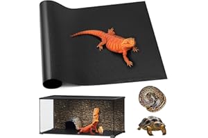 SISIPAI LIFE Reptile Carpet, Bearded Dragon Substrates, Tortoise Bedding Mat, Terrarium Substrate Liner for Leopard Gecko, Tortoise, Turtle, Lizard, Snake, Iguana Reptile Tank Accessories Black(45x90cm)