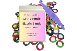 PRAIRIE HORSE SUPPLY 5/16 Inch Orthodontic Elastic Rubber Bands, 100 Pack, Bi-Color, Medium weight