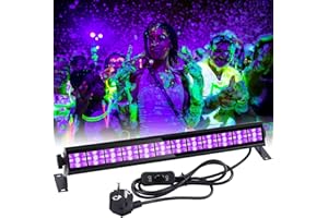 HAUSPROFI Czarne światło 36W i 12 LED, 1,4 M kabel zasilający czarna lampa Party Light Bar na Halloween Decor Malowanie ciała, sceny i imprezy