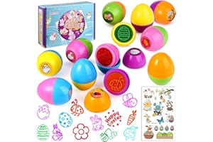 Mexgcom 12 Stück Stempel Set, Osterstempel, Oster Stempel Kinder, Spielzeug für Ostereier Jagd Spiel, Für Partygeschenke Osternspielzeug
