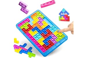 KOKOBOX Tetris Bambini 3 4 5 6 Anni Pop It Bambini Giochi Antistress Bambini Gioco Sensoriale Poppit Giocattolo Educativo Con 26 Colorato Blocchi Pop Bubble Fidget It Toy Regalo Bambino Bambina Blu