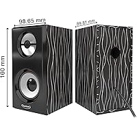 Quantum QHM636 Portable Laptop/Desktop USB Powered Multimedia Wooden Speaker with AUX Input (Black)