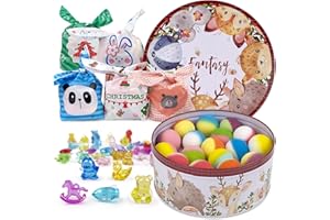 PICKMORA Bath Bombs with Toys for Kids, 34 Pieces Organic Surprise Bath Bomb Gift Set for Christmas, Birthday, Easter, 6 Gift Bags for Girls and Boys