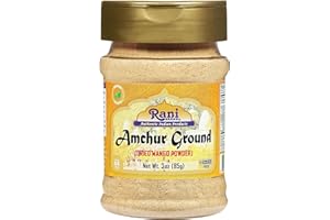 RANI BRAND AUTHENTIC INDIAN PRODUCTS Rani Amchur (Mango) Ground Powder Spice 3oz (85g) PET Jar ~ All Natural, Indian Origin | No Color | Gluten Friendly | Vegan | Non-GMO | No Salt or fillers
