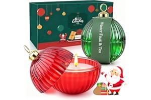 WEBPLATZ Candele Profumate Natalizie, Regali per Donna, 2 Candele Profumate in Barattoli di Vetro, Set Regalo di Candela Profumate in Cera di Soia Naturale, Piccoli Regali di Natale per Donna