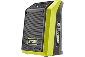 RYOBI - Radio y Altavoz a Batería 18V One+ Bluetooth Am/FM - Uso en Interiores y Exteriores - Conexión USB y Bluetooth 25m - Indicador de Carga - Sin Batería ni Cargador - RRDAB18-0