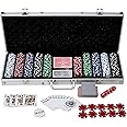 Poker Chips Set Casino 500 Pcs Casino Style Poker Chips Set in Aluminium Case || Fun Drinking Games || Night Party Games (500 Poker Chip Case)