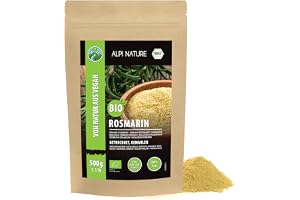 Ekologiskt rosmarinmalt (500 g), ekologiskt rosmarinpulver, rosmarin från kontrollerad ekologisk odling, rosmarin 100% ren och naturlig