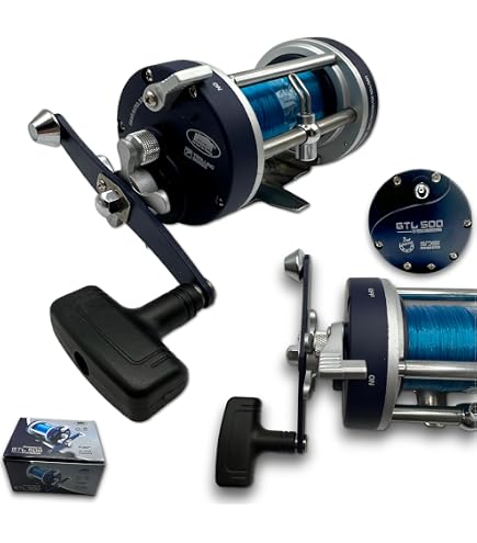 Heavy Duty Sea Fishing Multiplier Reel With Line Loaded – Perfect For Boat Fishing, Trolling & More