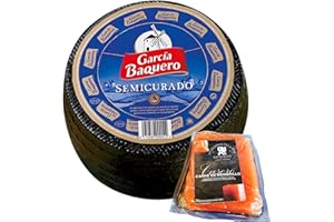 TU DESPENSA EN LA WEB Queso García Baquero Semicurado Mezcla - Queso Semicurado Peso Aproximado 3 kilos - Queso Semicurado con Membrillo TDW (Queso Completo con Membrillo)