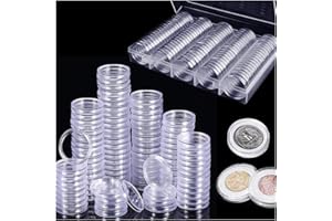 Osuter 100PCS Moneta Capsule Plastica Monete da Collezione con Scatola dell'Organizzatore per Raccolta Monete