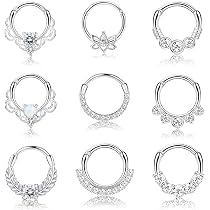 KALVICA 9 Piercing Naso Acciaio Chirurgico,Helix Piercing Trago Orecchio per Donna Tragus