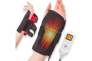 JOBYNA Thérapie Infrarouge pour Poignet Douleur, 660nm lumière rouge & 850nm lumière proche infrarouge pour soulager la douleur au poignet, 3 puces intégrées portables Traitement du Poignet