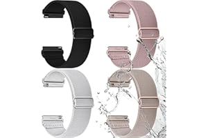 Fullmosa Wodoodporne paski do zegarków z szybkim zapięciem, 18 mm, 20 mm, 22 mm, 4 szt., nylonowe, elastyczne, plecione paski do zegarka, miękkie, regulowane, Solo Loop dla kobiet i mężczyzn