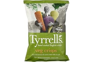 MCCOY'S Tyrrels Vegetable Roots, Chips di Carote, Barbabietola e Pastinaca, Ideali come Snack per Merende, Aperitivi, Antipasti o Feste, Senza Coloranti, Senza Glutine e Vegane, Busta da 125 g