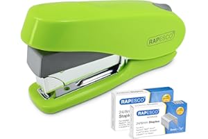 Rapesco 1470 Pinzatrice Luna Meno Sforzo con 2000 Punti, Capacità 50 Fogli, Verde