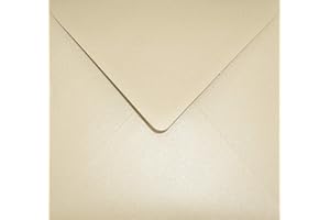 ‎NETUNO Netuno 100 quadratische Umschläge Perlmutt-Sand 153x 153 mm 120g Aster Metallic Sand glänzende Briefumschläge quadratisch Einladungs-Umschläge metallic edle Briefhüllen wedding envelopes
