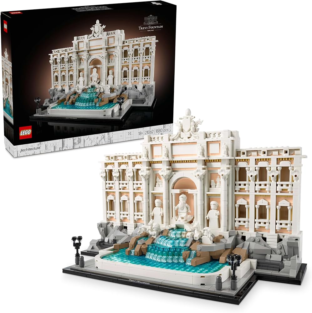 LEGO Architecture Trevi Çeşmesi 21062 | Yetişkinler için Sağlık ve Bereket Heykel Minifigürleri İçeren Dekoratif Model Yapım Seti, Hediye Fikri (1880 Parça)